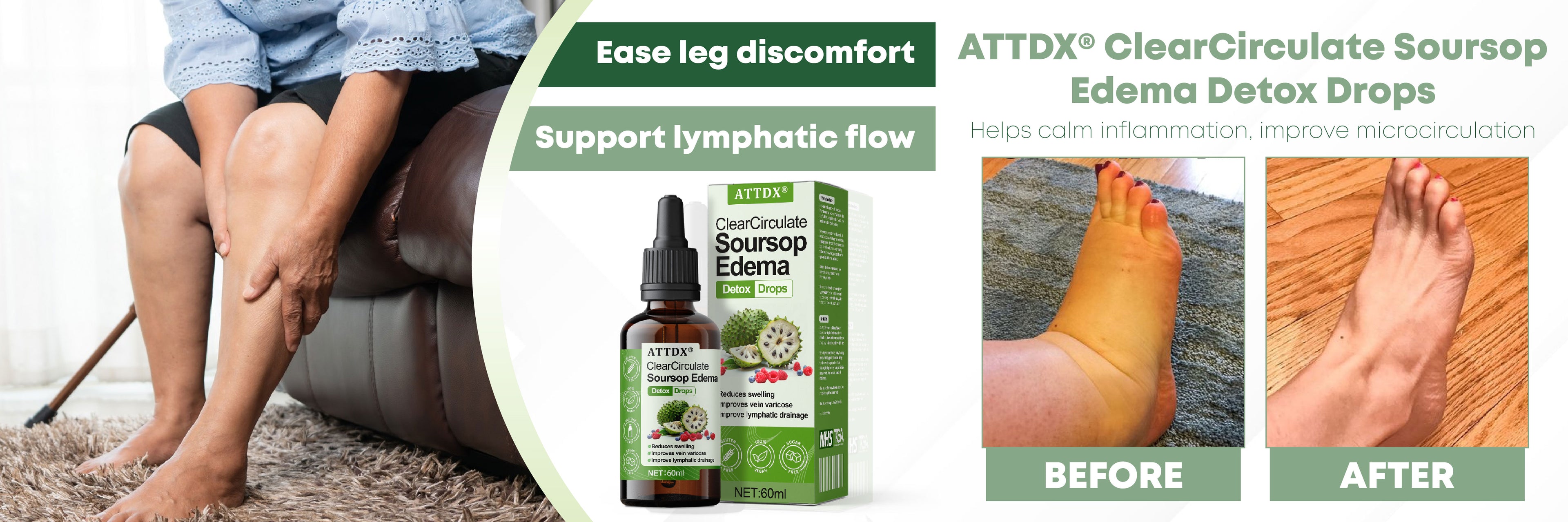 ATTDX® ClearCirculate Soursop Edema Detox Drops 30 ATTDX® ClearCirculate Soursop Edema Detox Drops