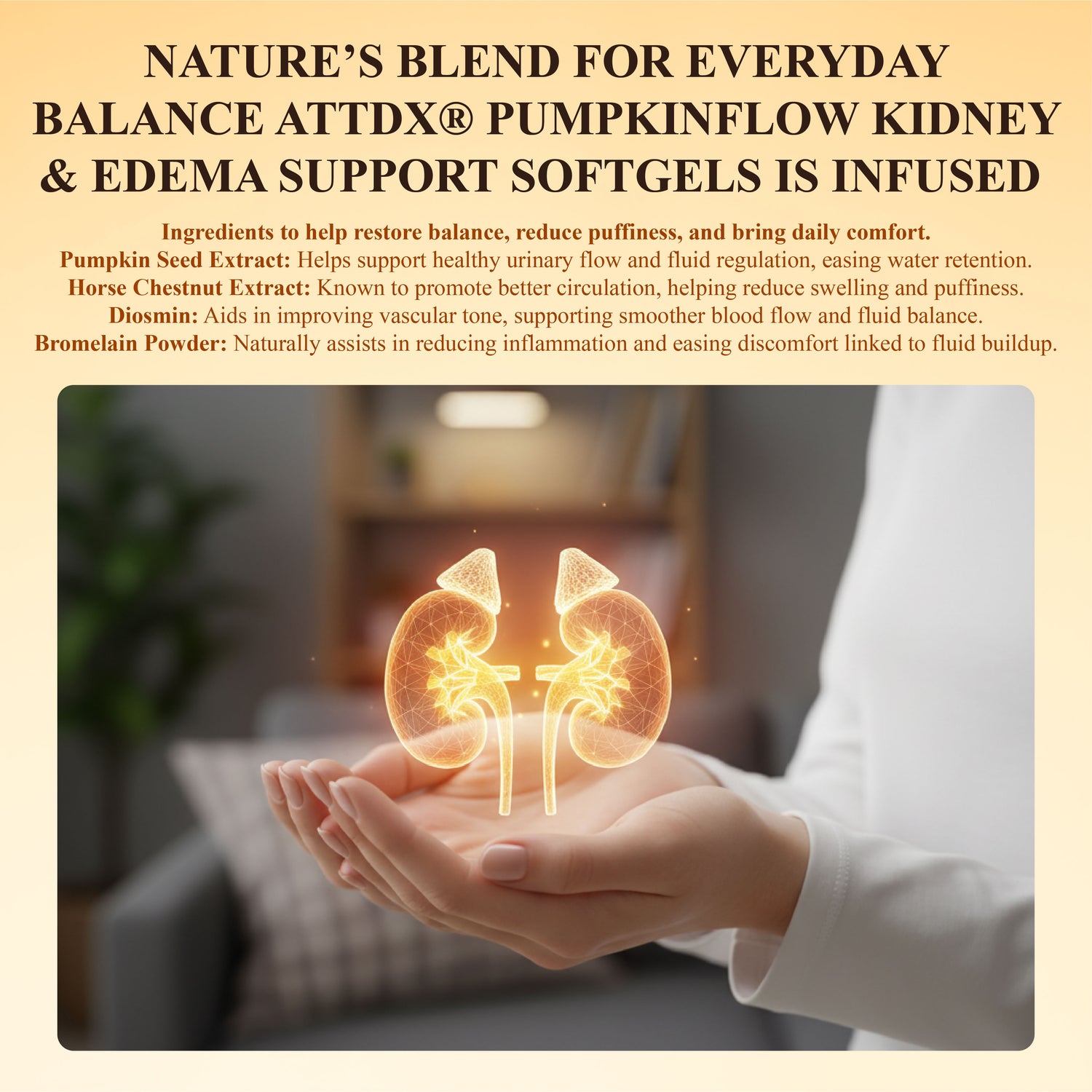 ATTDX® PumpkinFlow Kidney & Edema Support Softgels 30 ATTDX PumpkinFlow Kidney Edema Support Softgels 09