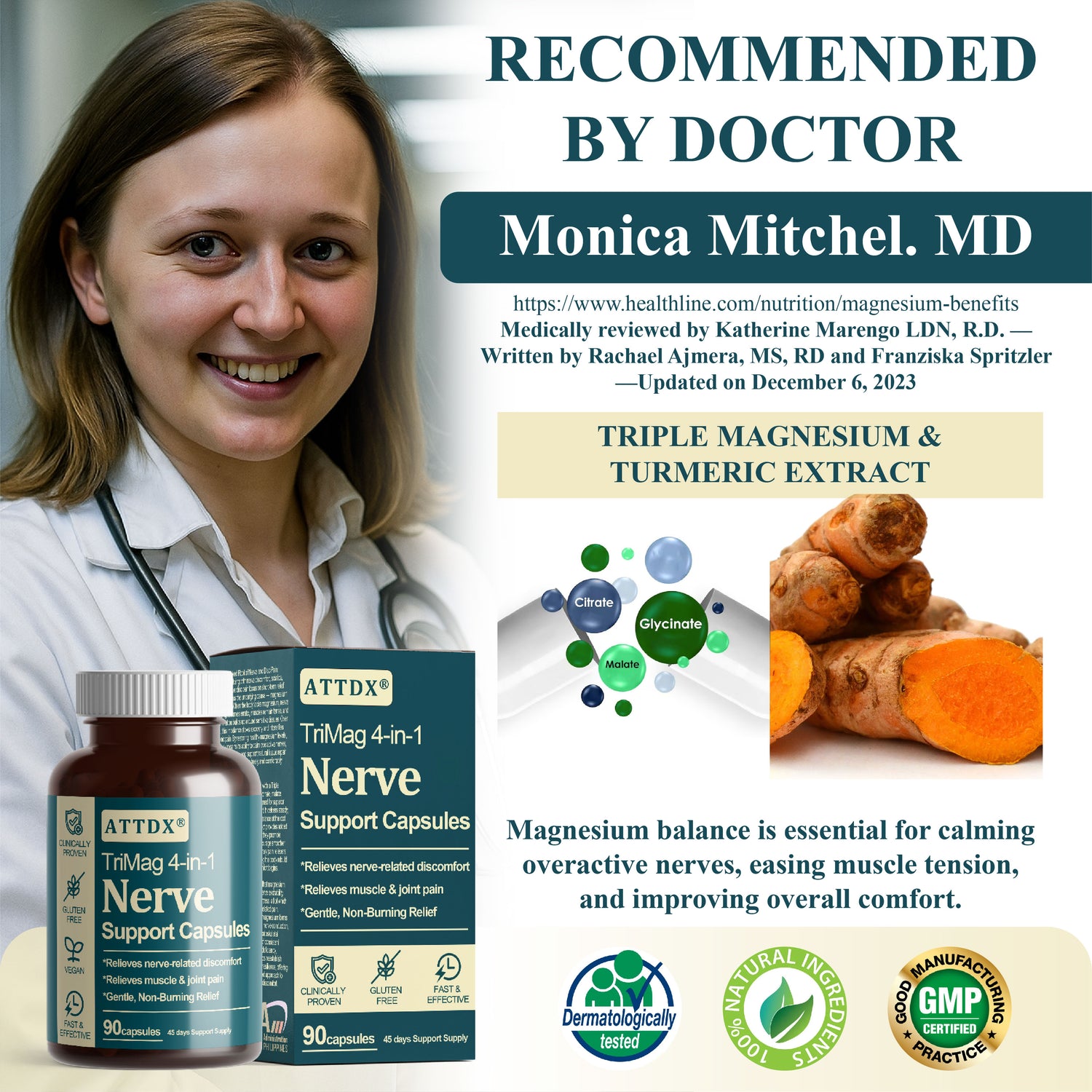 ATTDX® TriMag 4-in-1 Nerve Support Capsules